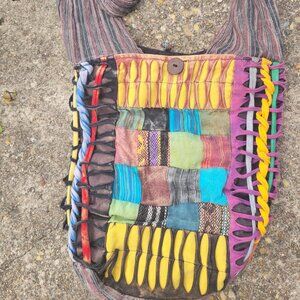 Patchwork Crossbody Sling Bag: Nepal Boho Hippie